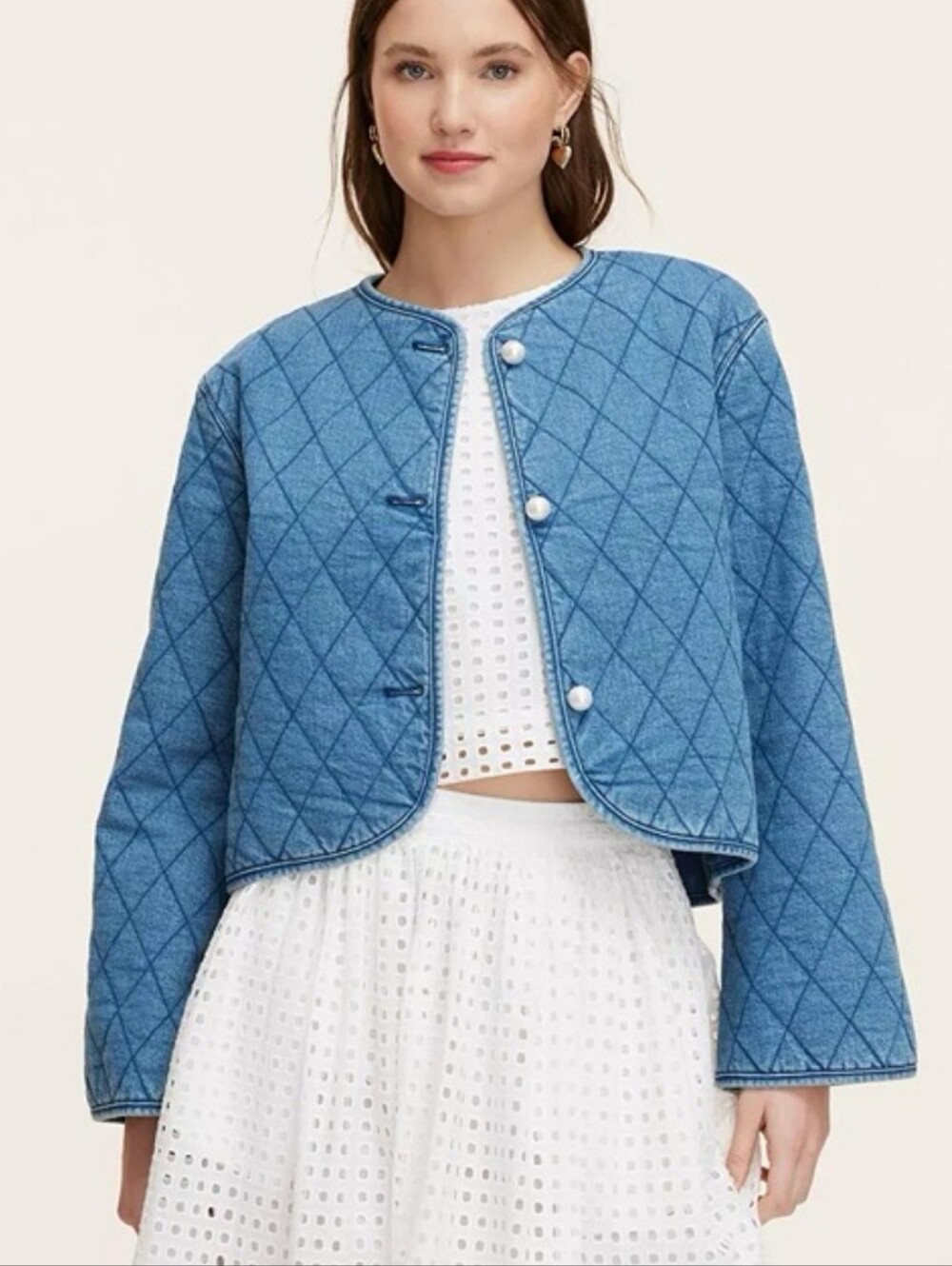 Kate Spade New York x Target Women's 2XL Blue Quilted Denim Jacket New with Tags